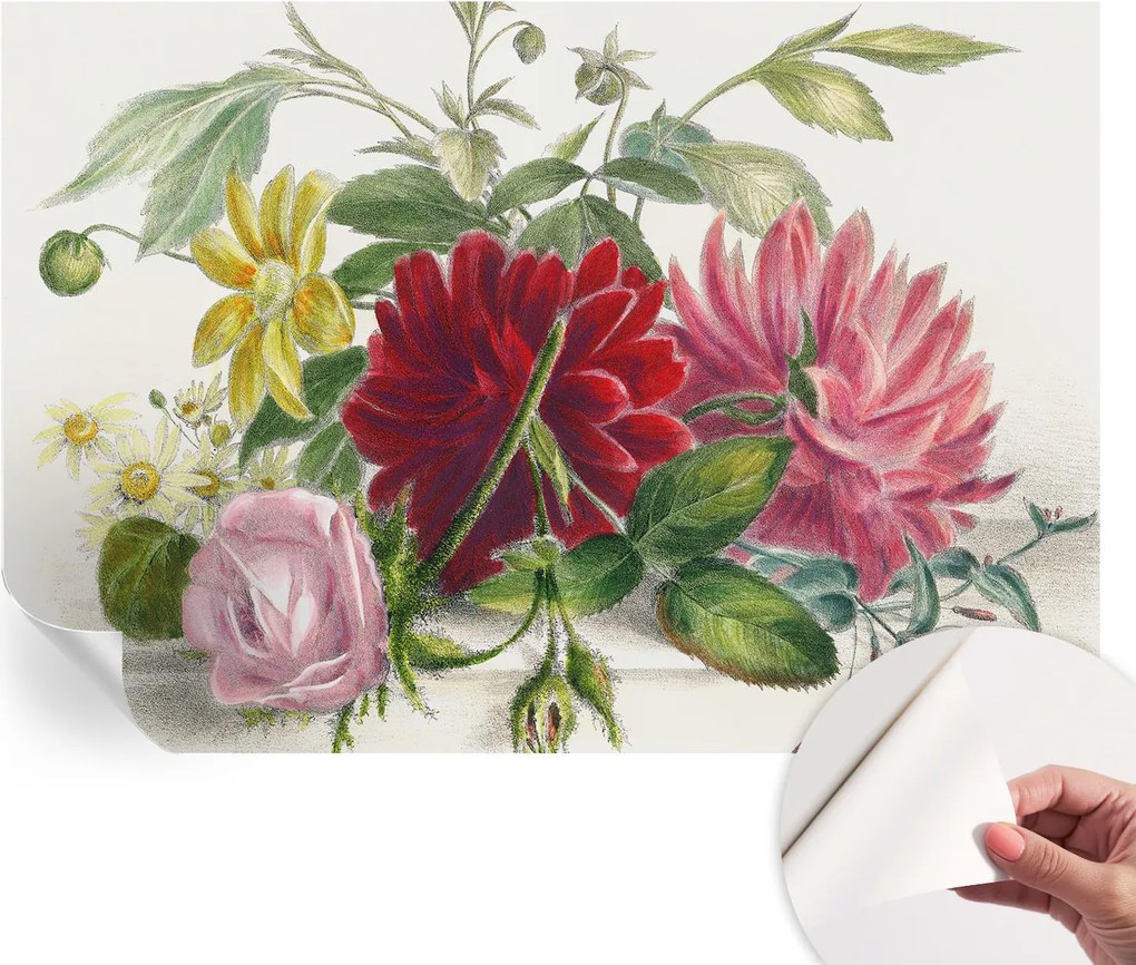 Mosható öntapadós fotótapéta étkezőbe Virágos csokor 152x104 cm