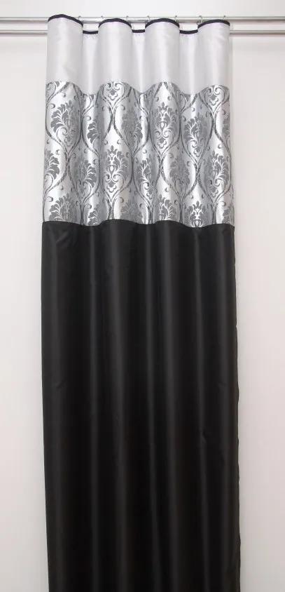 Fekete ezüst drapéria motívummal Szélesség: 140 cm | Hossz: 250 cm (1 darabos készletben)