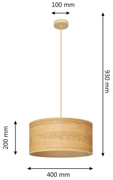 Csillár zsinóron ALBA 1xE27/15W/230V á. 40 cm barna