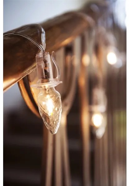 Hosszabbító LED kültéri lánc CONE FILAMENT 20xE10 14m átlátszó/meleg fehér IP44