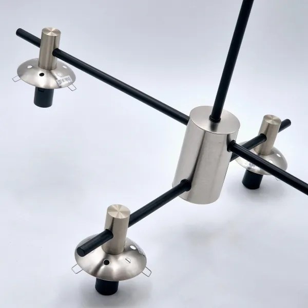 Csillár rúdon LILOU 4xE14/5W/230V matt króm/füstös