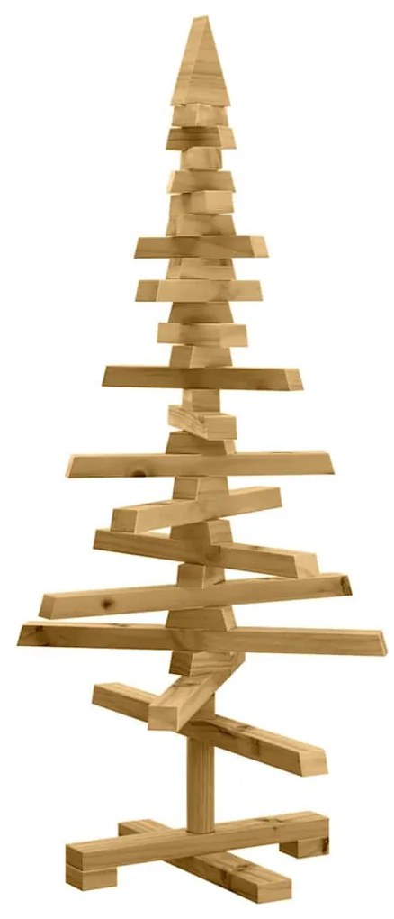 Fából készült Karácsonyfa állvánnyal Barna 90 cm Tömör fenyőfa