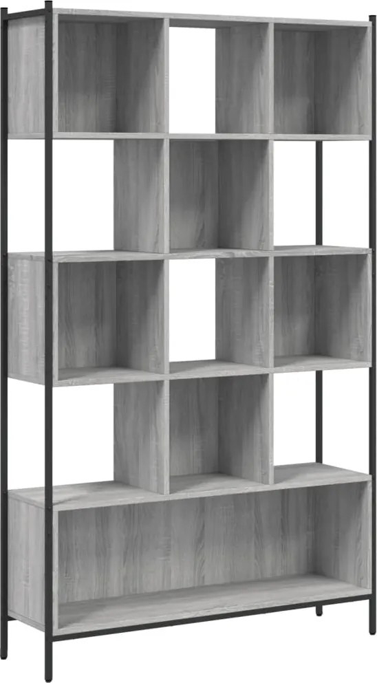 vidaXL szürke sonoma színű szerelt fa könyvespolc 102x28x172 cm