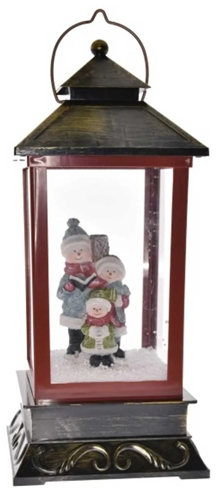 Havazó zenélő LED-es lámpás hóember család karácsonyi dekoráció