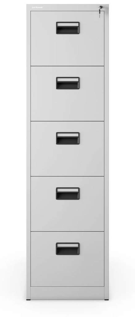 Fém irattartó szekrény, 5 fiókos SARA V5, 460 x 1630 x 620 mm, szürke