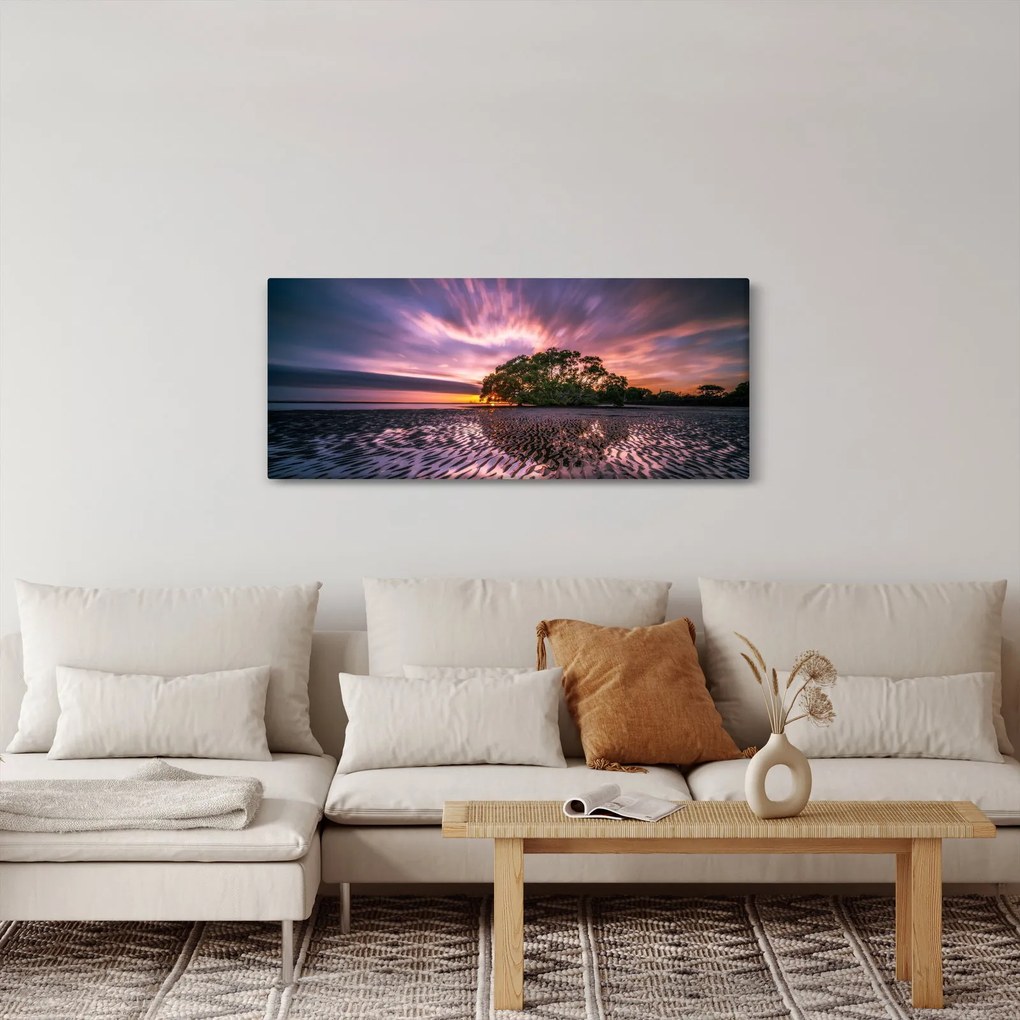 Egy kép a tengerparton naplementekor (120x50 cm)