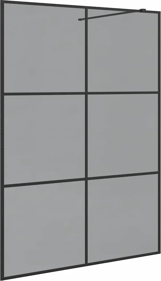 vidaXL Walk-in zuhanyfal Fekete 140 x 195 cm edzett üveg