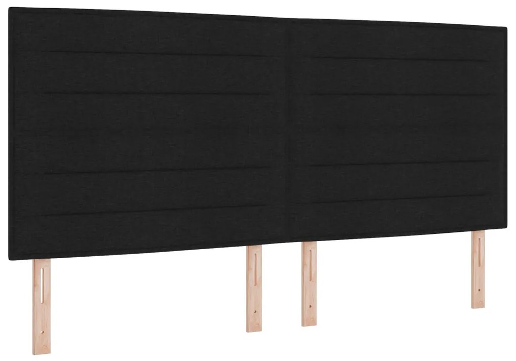 Box Spring Ágy Matraccal Fekete 200x200 cm Szövet