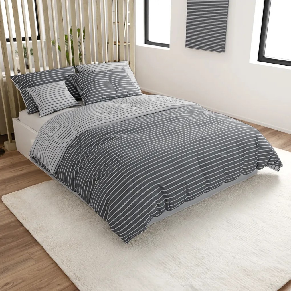 Renforcé pamut ágyneműhuzat CAPRIVI szürke gombokkal Ágyneműhuzat mérete: 70 x 90 cm | 140 x 200 cm