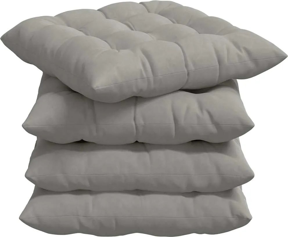 vidaXL Ülőpárnák 4 pcs Világosszürke 40 x 40 x 6 cm Mikroszálas
