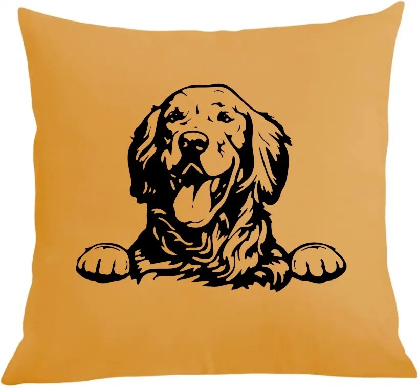 Párna párnahuzat nyomtatás Golden Retriever Vázlat