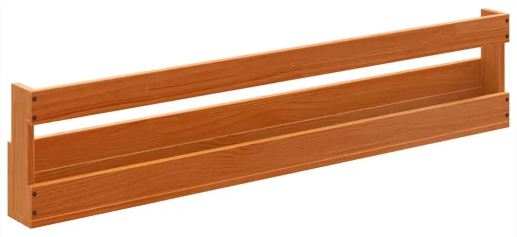 2 db viaszbarna tömör fenyőfa fali cipőtartó 110x8,5x23,5 cm