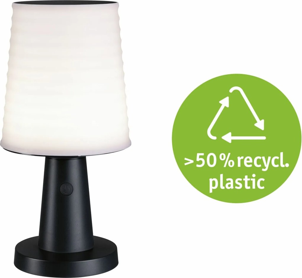 Paulmann Ilanga napelemes Led asztali lámpa IP44 2700K, antracit, Usb-c