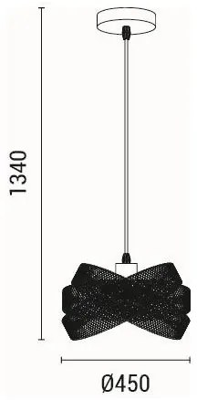 Csillár zsinóron 1xE27/40W/230V fekete