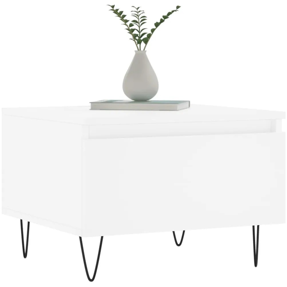 2 db fehér szerelt fa dohányzóasztal 50 x 46 x 35 cm