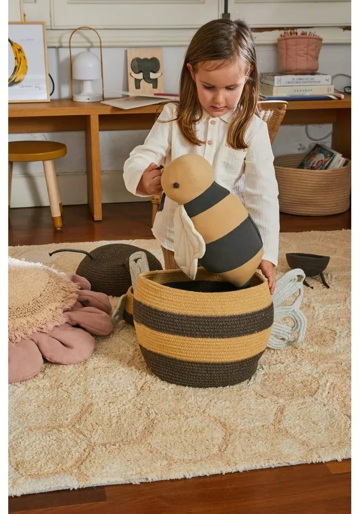 Textil játéktároló kosár ø 30x32 cm Mama Bee – Lorena Canals