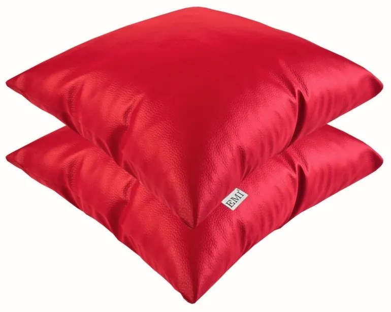 EMI piros színű műbőr párna, Párna 50x50 cm