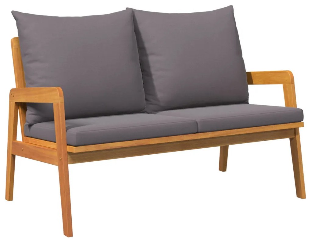 Kerti Pad Párnákkal 115x65x71 cm Tömör Akác Fából