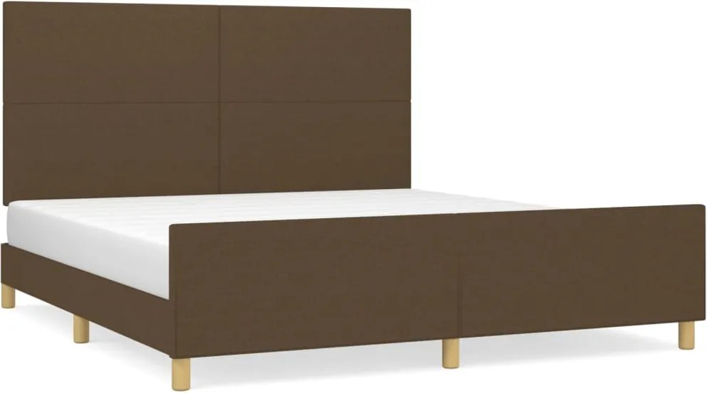 vidaXL sötétbarna szövet ágykeret matrac nélkül 180 x 200 cm