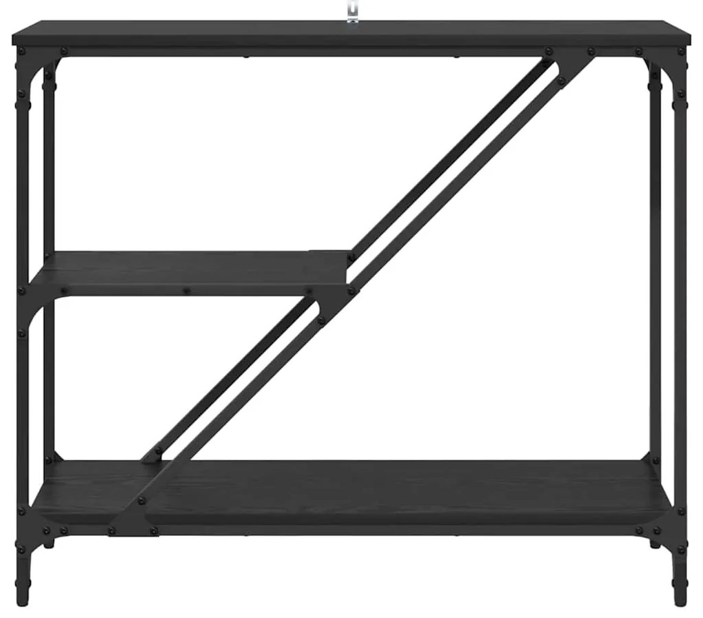 Konzolasztal Fekete tölgy 88,5 x 30 x 75 cm Faanyag
