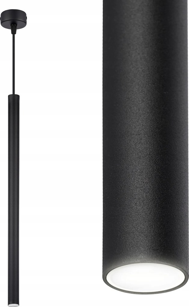 Mennyezeti Lámpa Függő Tuba Fekete Asztal Konyha Nappali Loft