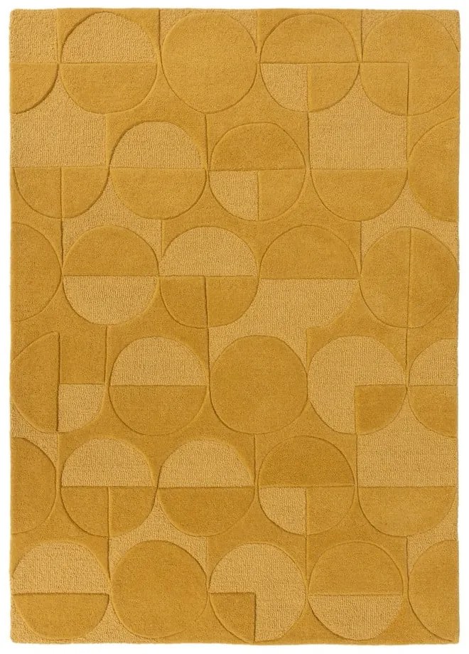 Gigi sárga gyapjú szőnyeg, 200 x 290 cm - Flair Rugs