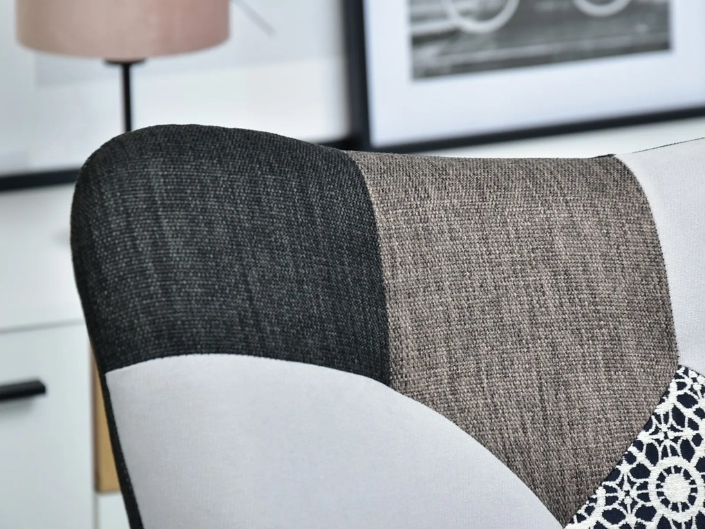 Fotel Sibyla (patchwork + fekete bükk). Akció -15%. 1110396