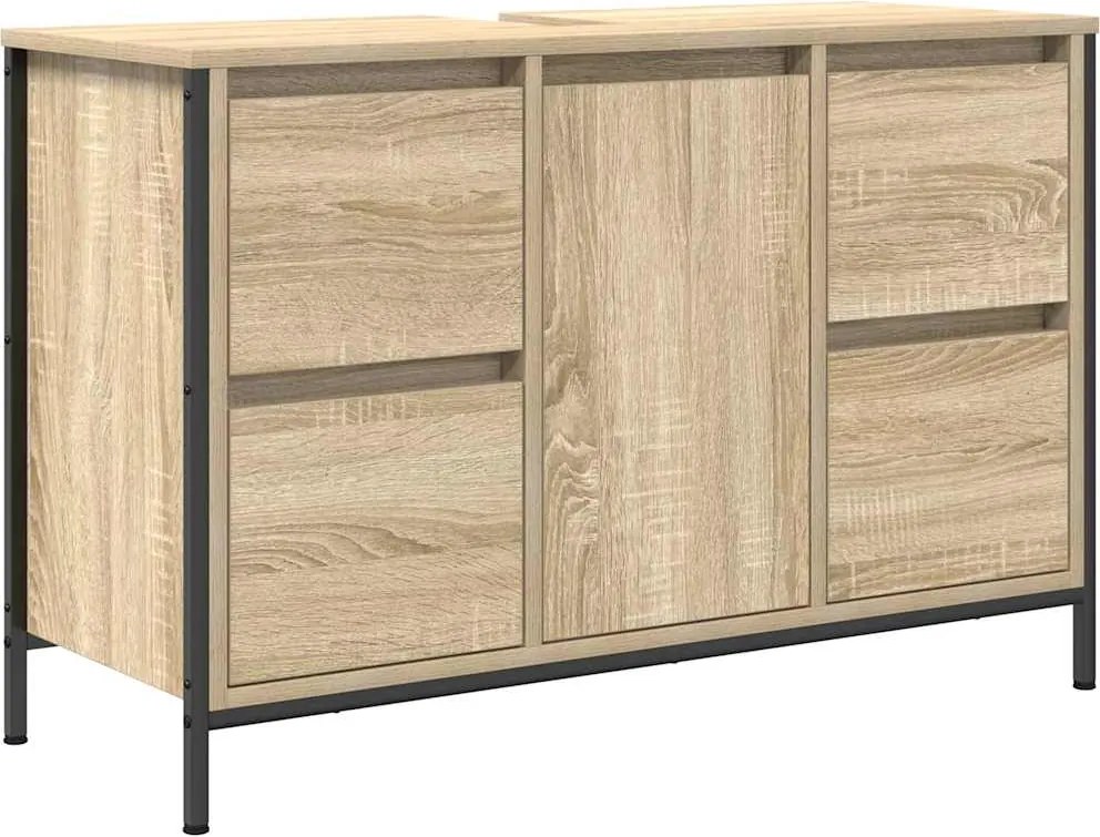 vidaXL sonoma tölgy mosdószekrény fiókokkal 90x34,5x60 cm