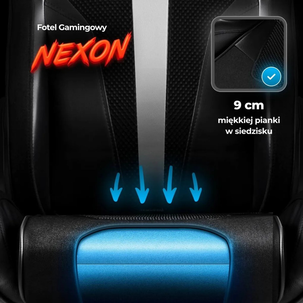 Gaming forgószék fekete/fehér színben. NEXON