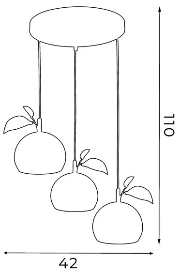 Csillár zsinóron APPLE 3xE27/15W/230V színes