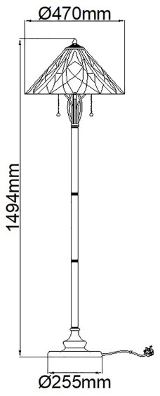 Elstead QZ-VICTORY-FL - Tiffany VICTORY állólámpa 2xE27/60W/230V