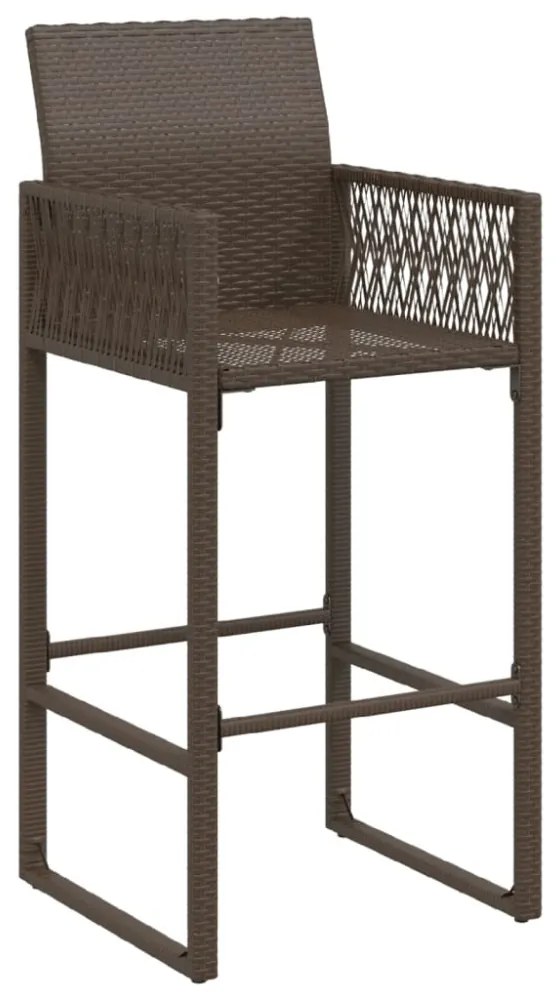 2 db barna polyrattan kerti bárszék
