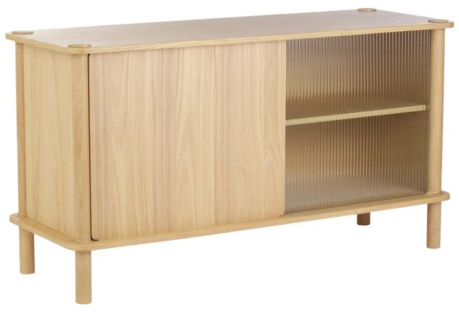 Natúr színű tölgyfa tálalószekrény tolóajtóval 135x73,5x48 cm Italic – UMAGE