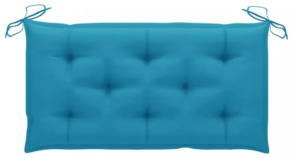 tömör tíkfa kerti pad világoskék párnával 112 cm