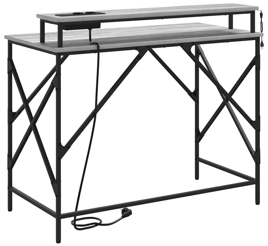 Asztal tárolóval Szürke sonoma 100 x 50 x 86.5 cm Faanyag