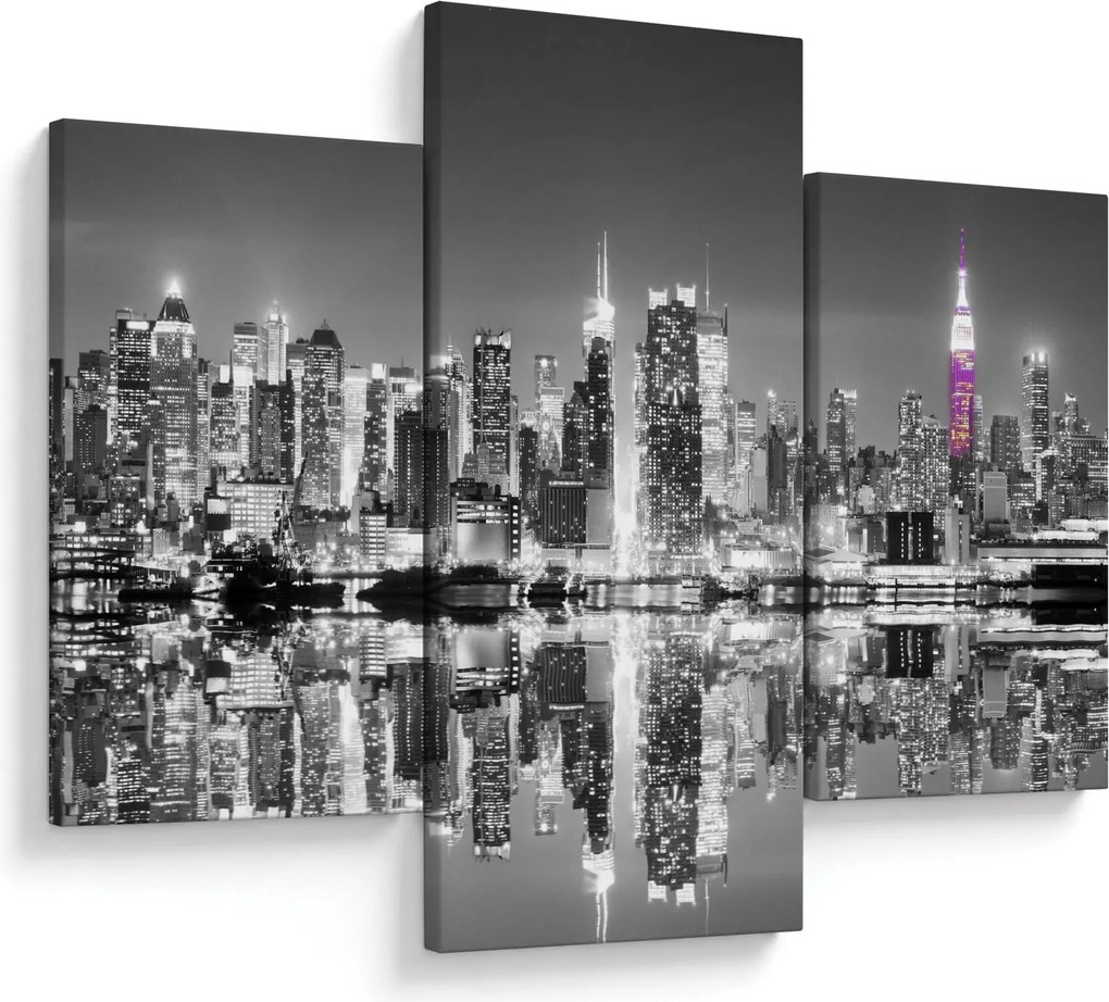 Kép - New York és a lila felhőkarcoló (90x60 cm)