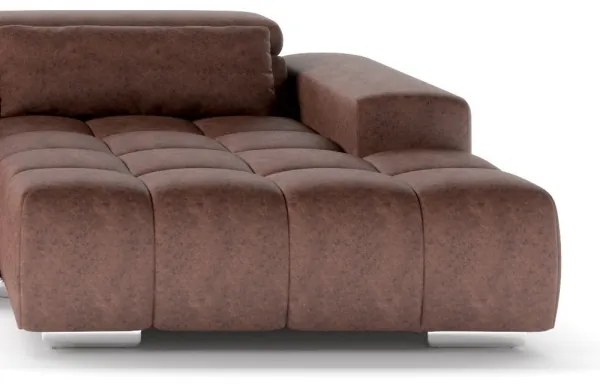 Sarokkanapé TROPEA U alakban, balos, barna, fejtámlákkal