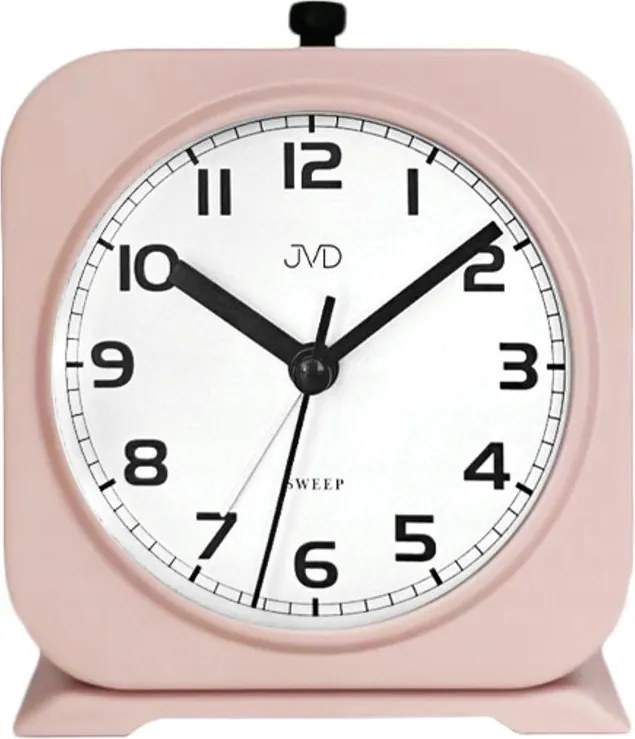 Rózsaszín Matt Fém Négyzet Alakú Retro Ébresztőóra Jvd SRP2220.1 10x11 cm
