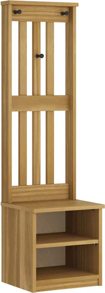 vidaXL SANDNES tömör fenyőfa előszobafa 45x40x159,5 cm