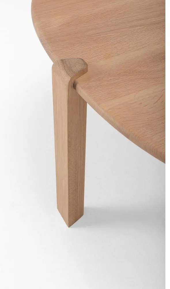 Natúr színű tölgyfa kerek dohányzóasztal ø 100 cm Kulin – Gazzda