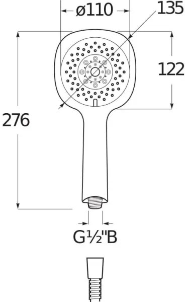 JIKA H3611X30044711 - CUBITO kézi zuhany, fényes króm kivitel
