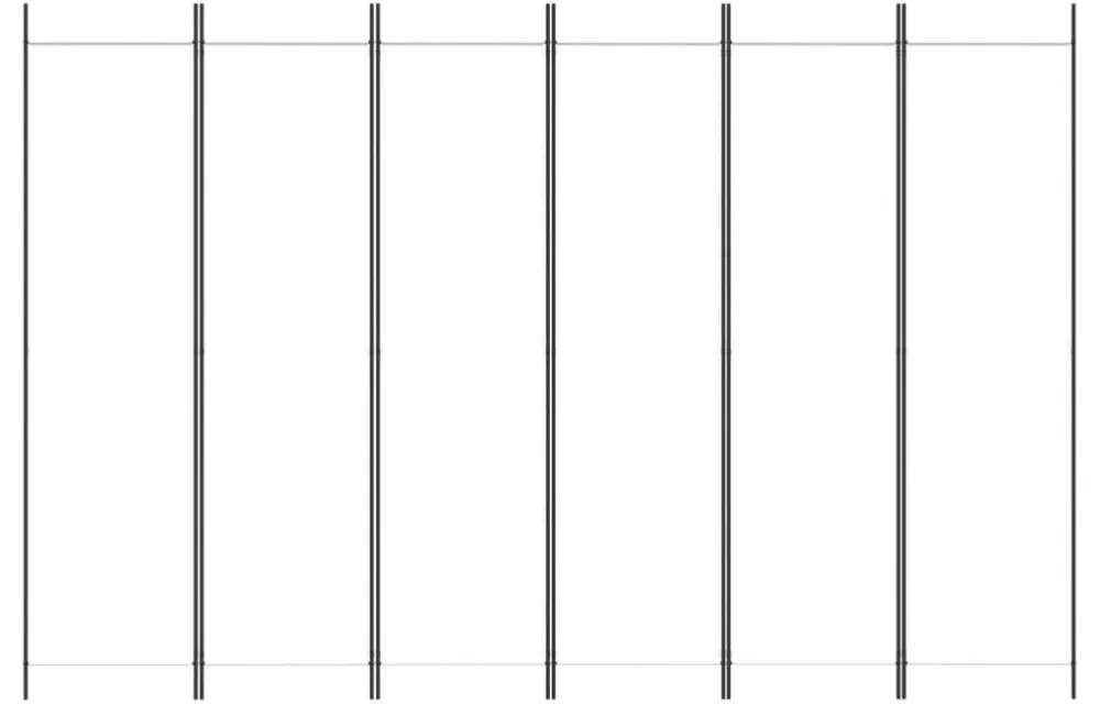 6 paneles fehér szövet térelválasztó 300x200 cm