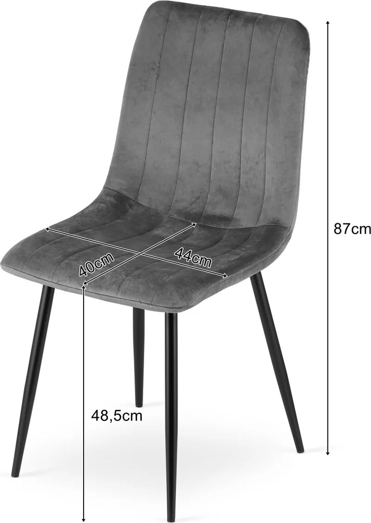 Rózsaszín étkezőszék LAVA bársony fekete lábakkal