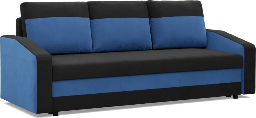 Hewlet kanapéágy, szövet anyag, bonell töltet, fekete - kék