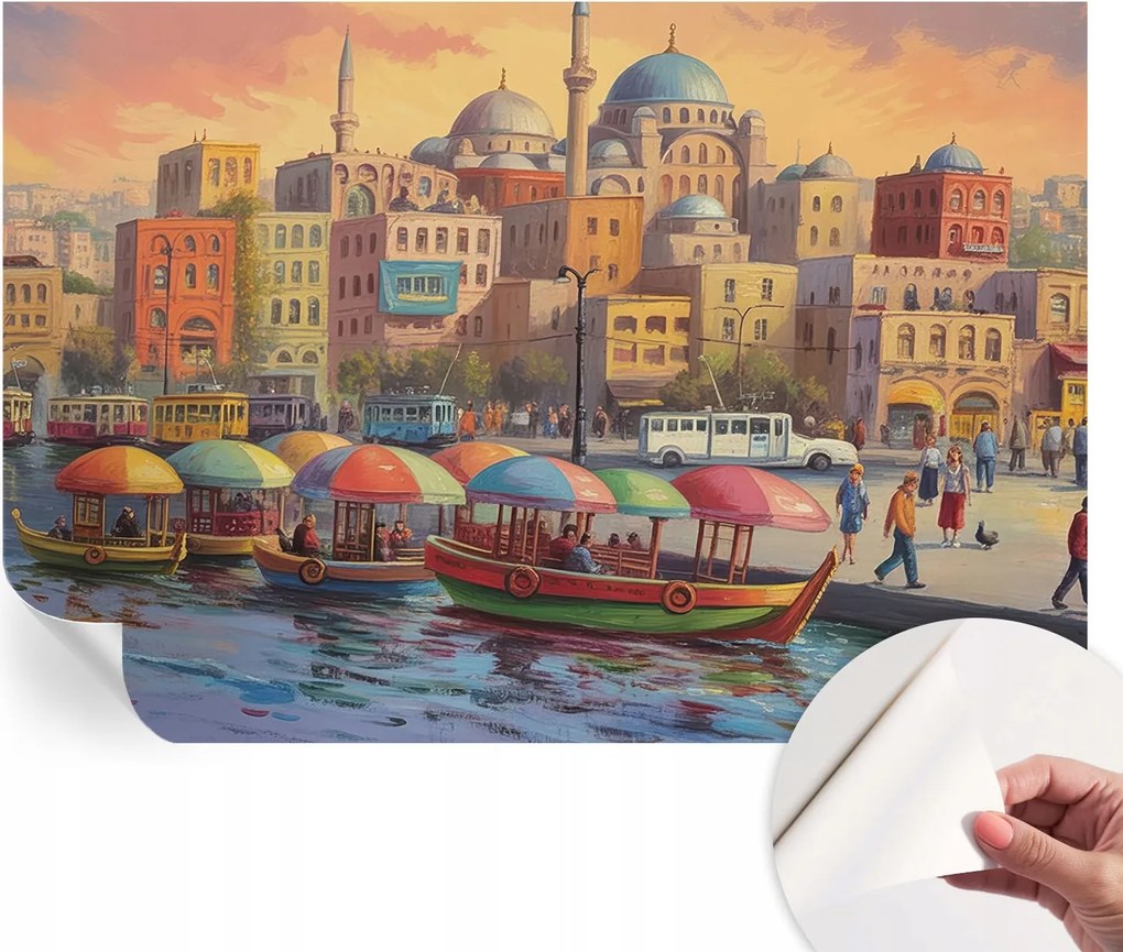 Modern öntapadós fotótapéta falra Városi tengerpart 152x104 cm