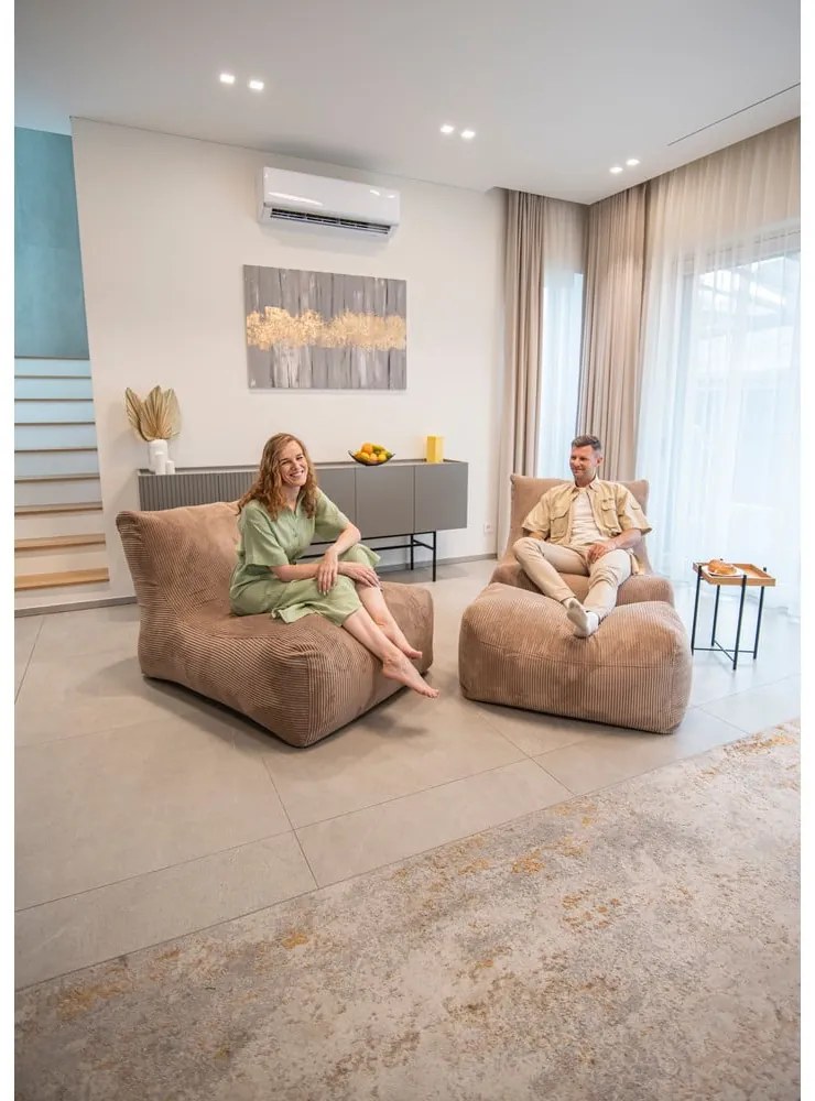 Zöld kordbársony babzsákfotel Lounge 100 – SLOWDOWN