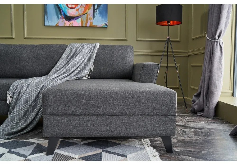 Antracitszürke sarokkanapé (U alakú) Eris – Balcab Home