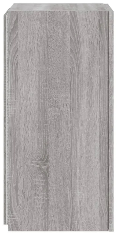 szürke sonoma színű fali TV-szekrény LED-ekkel 30,5x35x70 cm