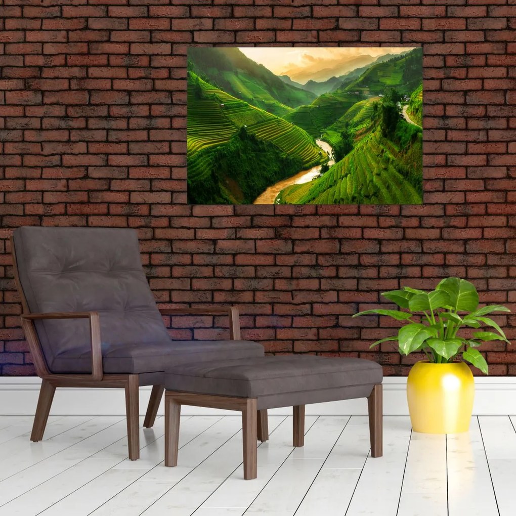 Kép - Mu Cang Chai rizsteraszok (90x60 cm)