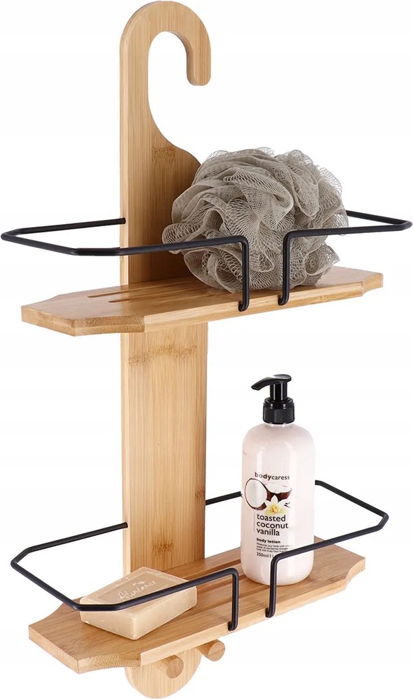 Dani fürdőszobai akasztós polc bambuszból modern fürdőszoba stílusos